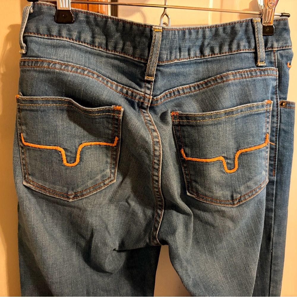 Kimes Ranch Women's Boot Cut Jeans - Blue with Orange Stitching